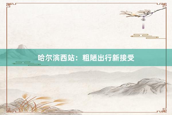 哈尔滨西站：粗陋出行新接受
